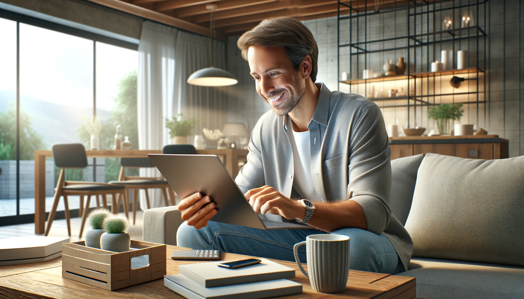 a buyer enjoying the convenience of shopping online